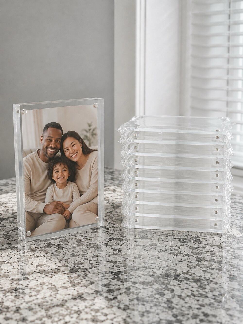 9 Pack 4x6 Magnetic Acrylic Picture Frames Clear Double Sided Tabletop